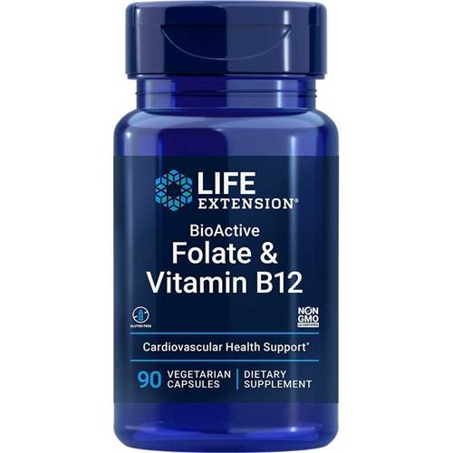 Suplementos dietéticos Life Extension Bioactive Folate Vitamin B12