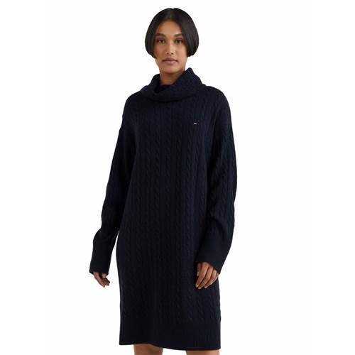 Vestidos Tommy Hilfiger Softwool Cable Rollnk Dress
